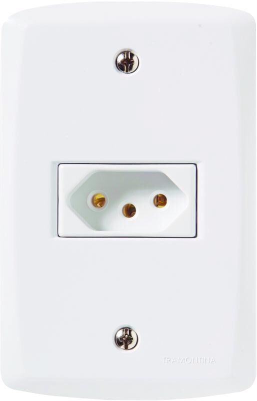 Conjunto Tomada Lux2 1 Módulo 2P+T 10A Branco Tramontina