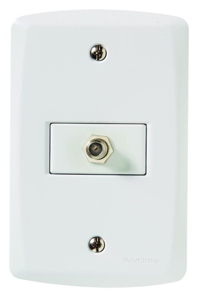 Conjunto TV/SAT Coaxial Lux2 Branco Tramontina