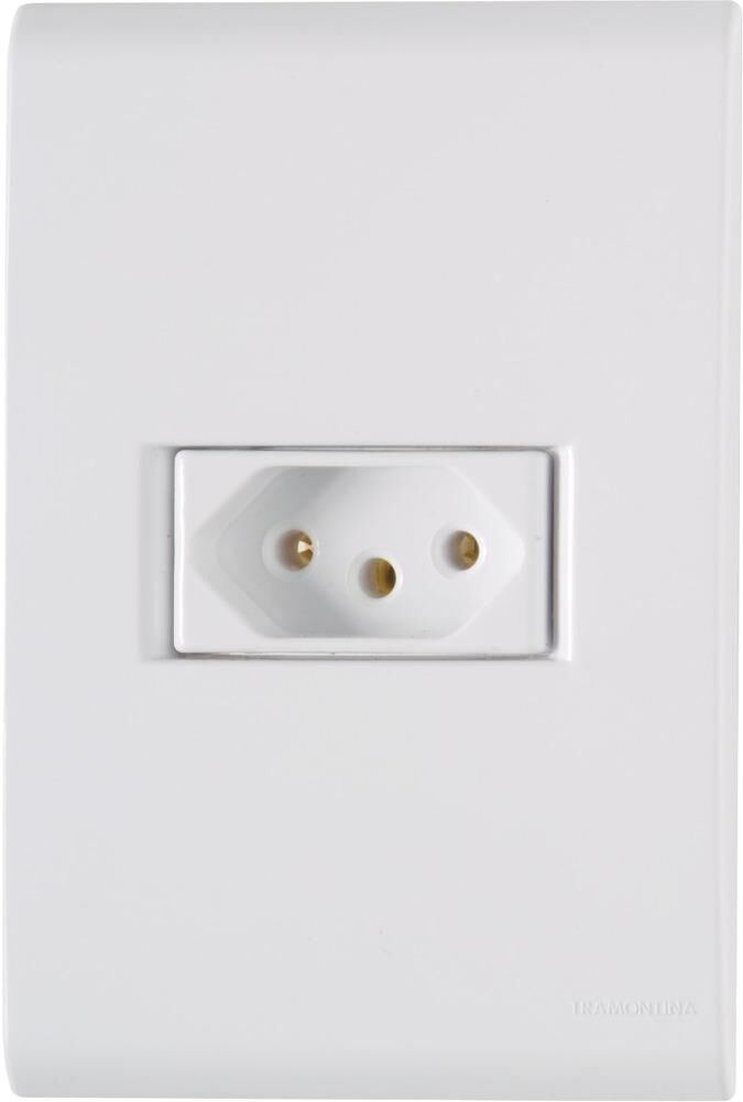 Conjunto Tomada Liz 1 Módulo 2P+T 10A Branco Tramontina