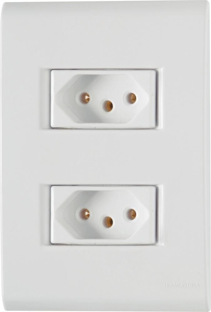 Conjunto Tomada Liz 2 Módulos 2P+T 10A Branco Tramontina
