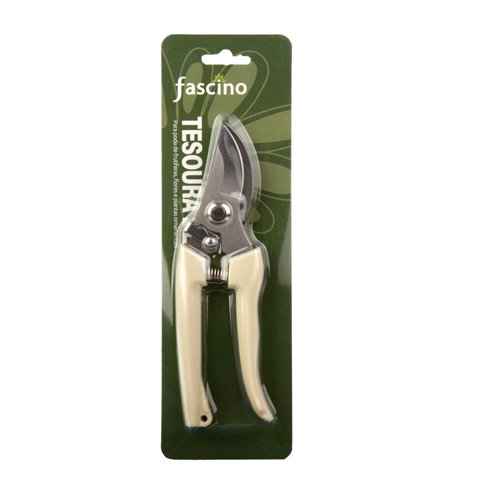 Tesoura de Poda Plastico Metal Branco Fascino