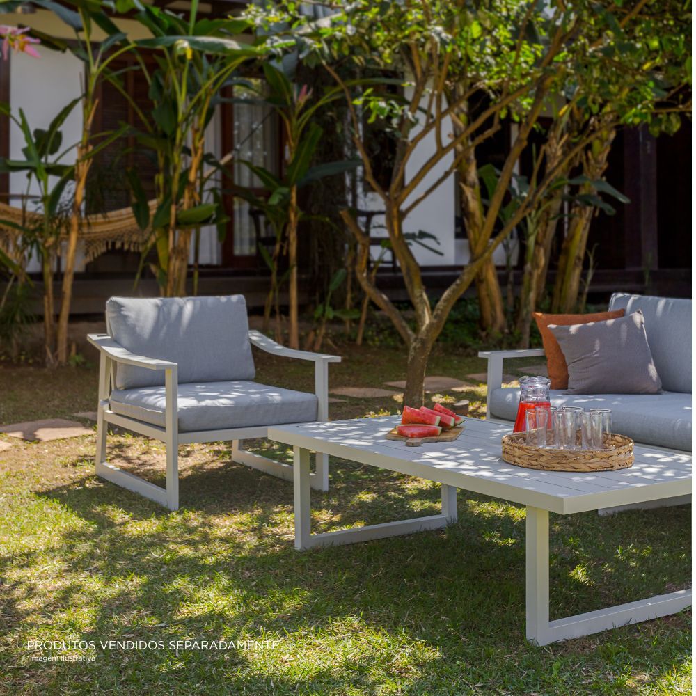 Conjunto de Jardim Alumínio 4 Peças Siena Cinza Fascino